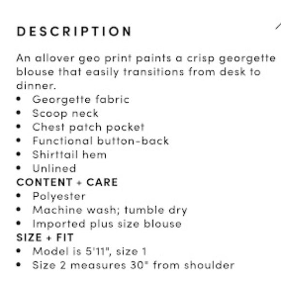 Torrid Abbey Geo Georgette Button Back Plus Size Top Flowy Wrinkle Free Western - Picture 10 of 12